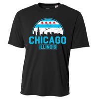 Chicago Illinois Vintage Flag Cooling Performance Crew T-Shirt