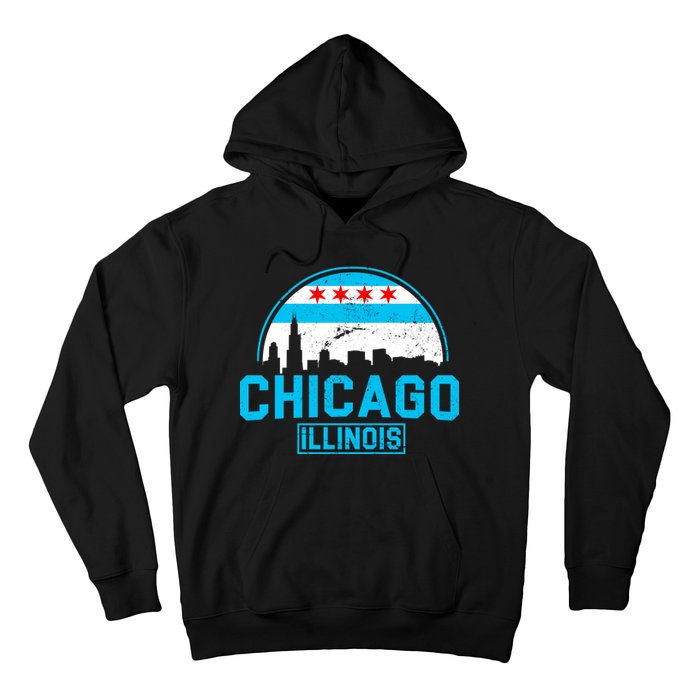 Chicago Illinois Vintage Flag Hoodie