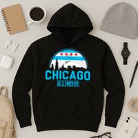 Chicago Illinois Vintage Flag Hoodie