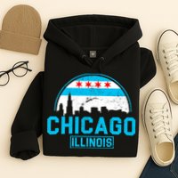Chicago Illinois Vintage Flag Hoodie