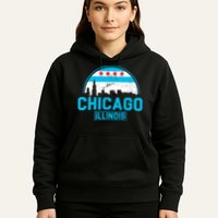 Chicago Illinois Vintage Flag Hoodie