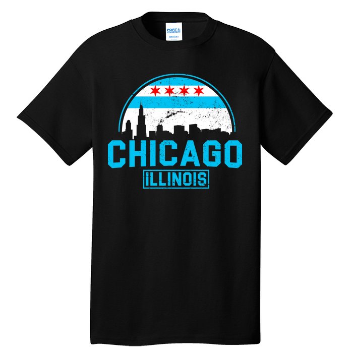 Chicago Illinois Vintage Flag Tall T-Shirt