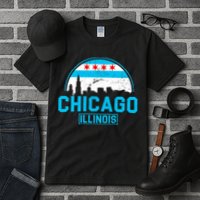 Chicago Illinois Vintage Flag Tall T-Shirt