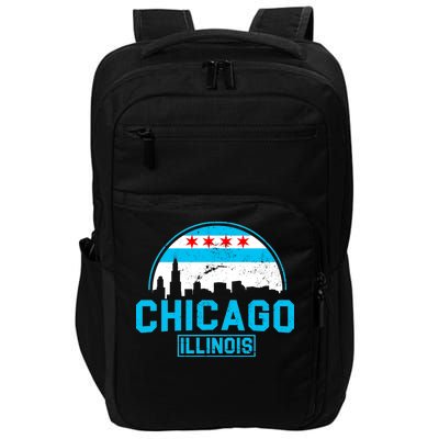 Chicago Illinois Vintage Flag Impact Tech Backpack