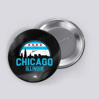 Chicago Illinois Vintage Flag Button