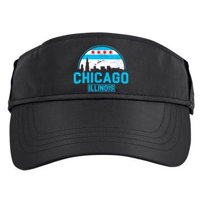 Chicago Illinois Vintage Flag Adult Drive Performance Visor
