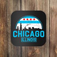 Chicago Illinois Vintage Flag Coaster