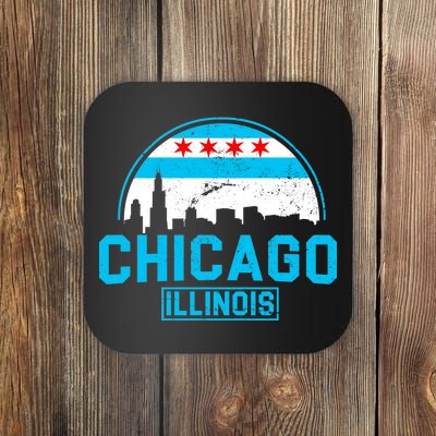 Chicago Illinois Vintage Flag Coaster