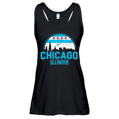 Chicago Illinois Vintage Flag Ladies Essential Flowy Tank