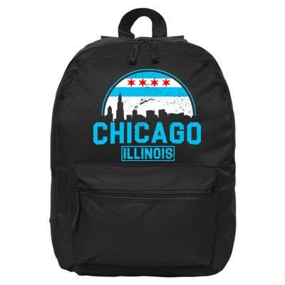 Chicago Illinois Vintage Flag 16 in Basic Backpack