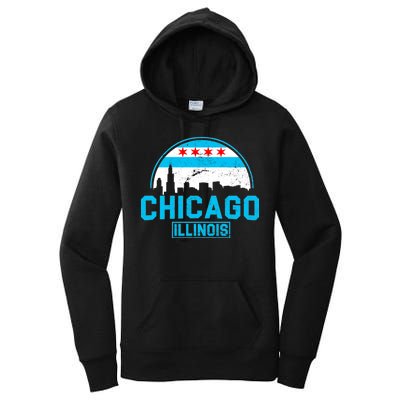 Chicago Illinois Vintage Flag Women's Pullover Hoodie