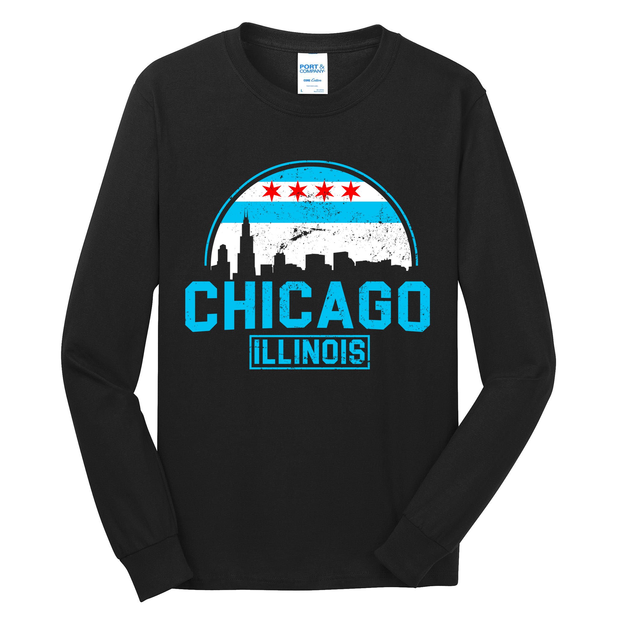 Chicago Illinois Vintage Flag Tall Long Sleeve T-Shirt