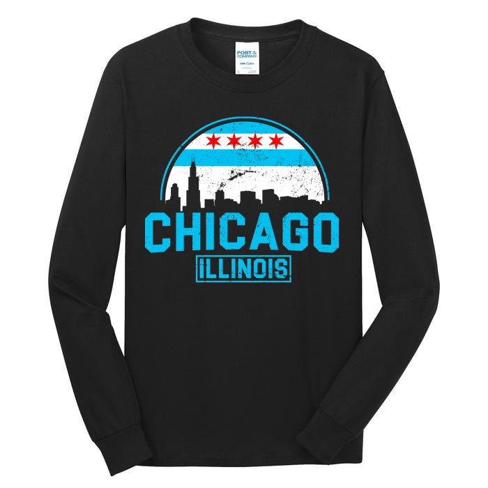 Chicago Illinois Vintage Flag Tall Long Sleeve T-Shirt