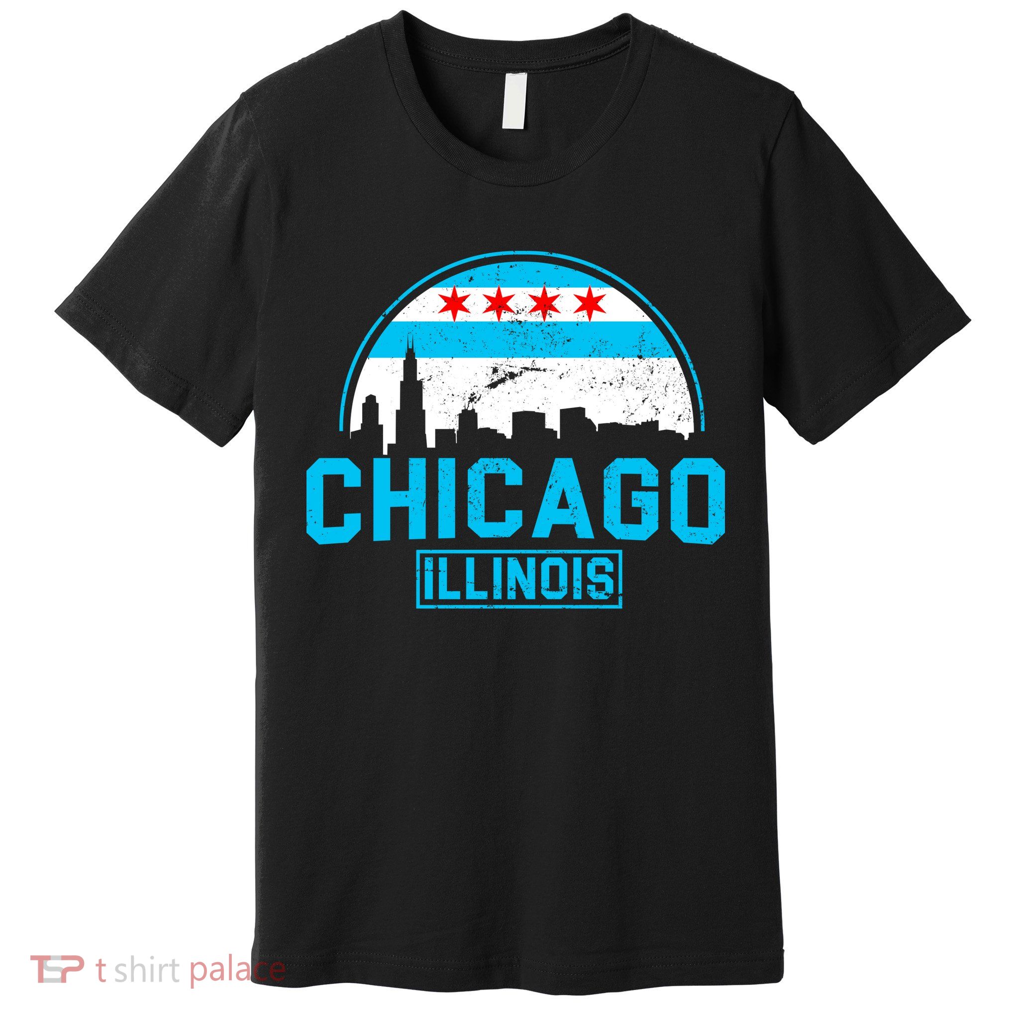 Chicago Illinois Vintage Flag Premium T-Shirt