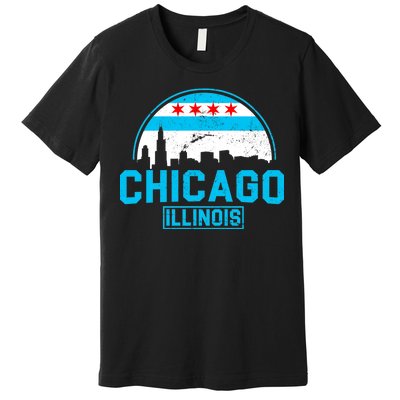 Chicago Illinois Vintage Flag Premium T-Shirt