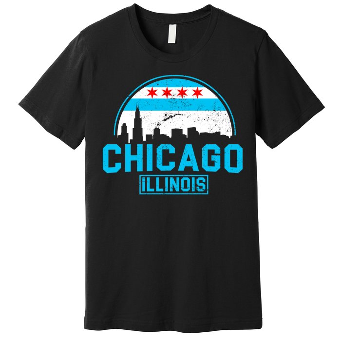 Chicago Illinois Vintage Flag Premium T-Shirt