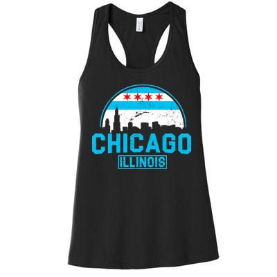 Chicago Illinois Vintage Flag Women's Racerback Tank