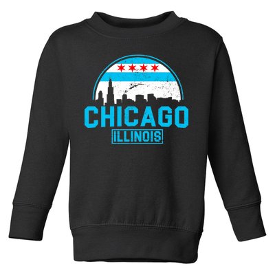 Chicago Illinois Vintage Flag Toddler Sweatshirt