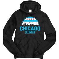 Chicago Illinois Vintage Flag Tie Dye Hoodie