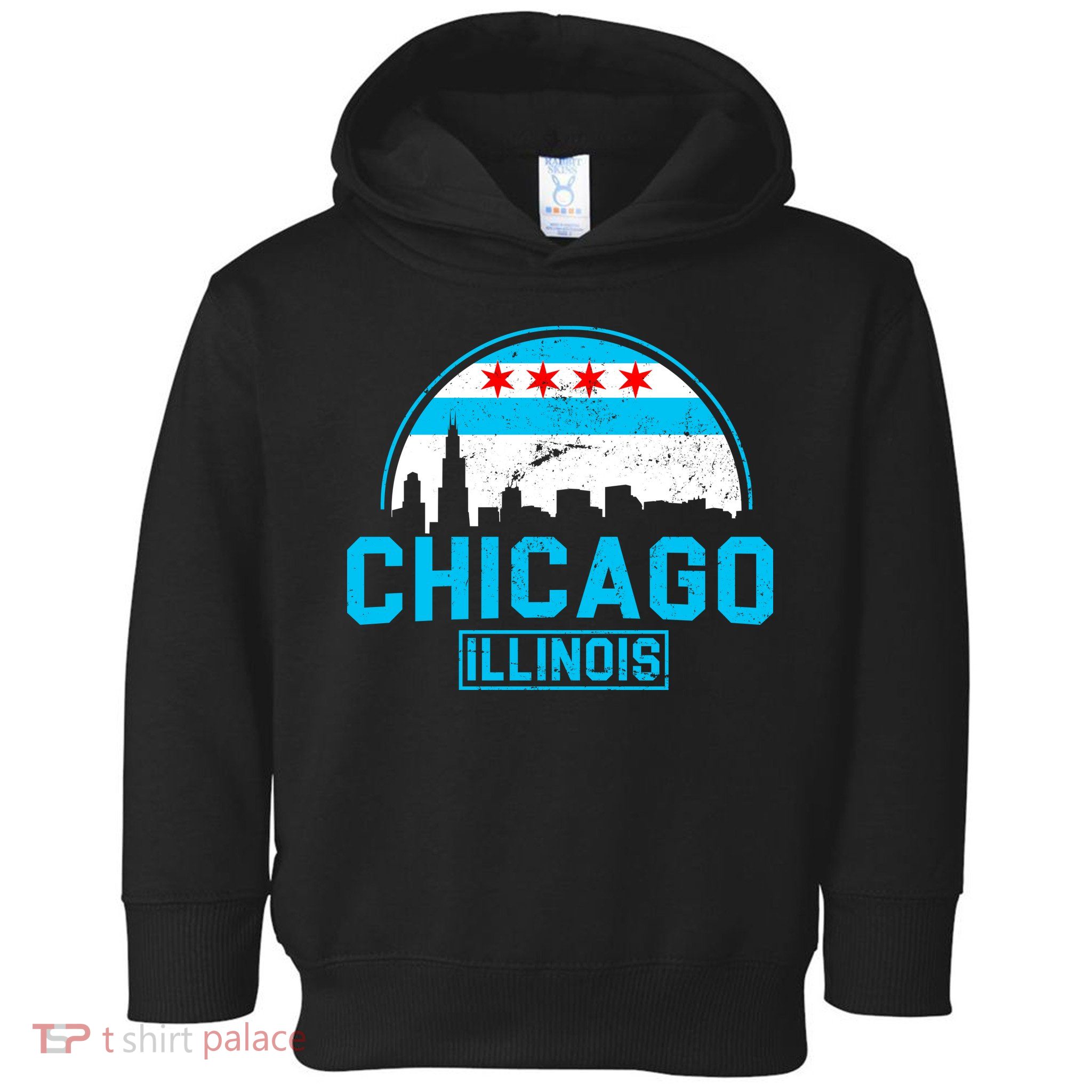 Chicago Illinois Vintage Flag Toddler Hoodie