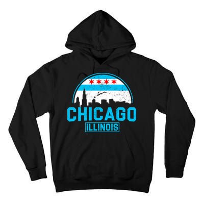 Chicago Illinois Vintage Flag Tall Hoodie