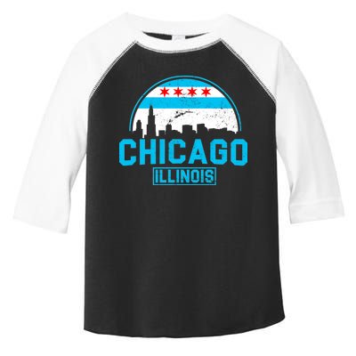 Chicago Illinois Vintage Flag Toddler Fine Jersey T-Shirt