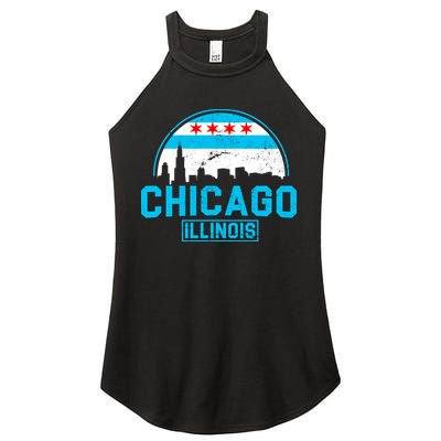 Chicago Illinois Vintage Flag Women's Perfect Tri Rocker Tank