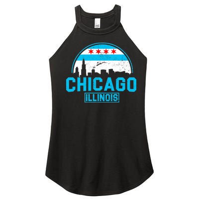 Chicago Illinois Vintage Flag Women’s Perfect Tri Rocker Tank