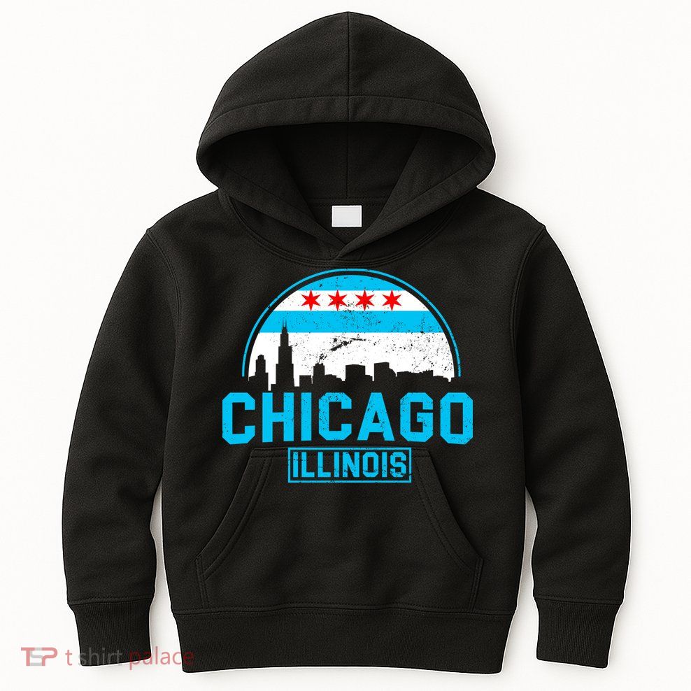 Chicago Illinois Vintage Flag Kids Hoodie