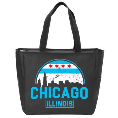 Chicago Illinois Vintage Flag Zip Tote Bag