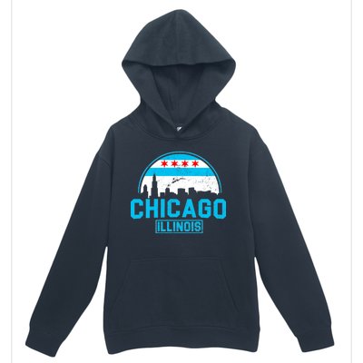 Chicago Illinois Vintage Flag Urban Pullover Hoodie