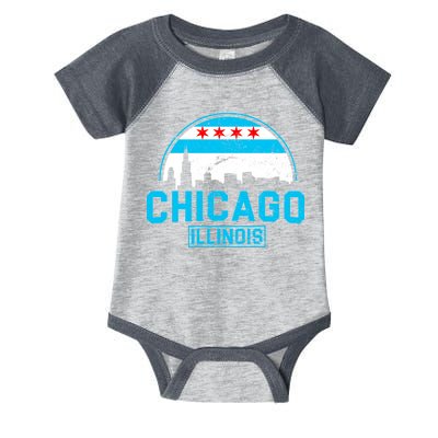 Chicago Illinois Vintage Flag Infant Baby Jersey Bodysuit