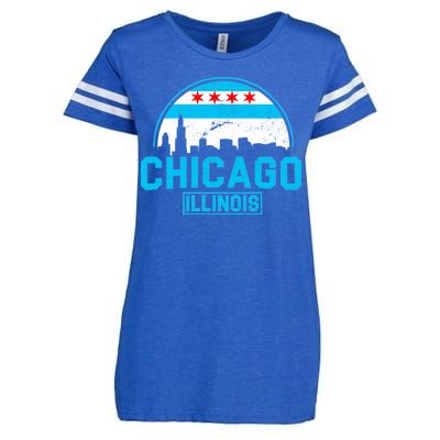 Chicago Illinois Vintage Flag Enza Ladies Jersey Football T-Shirt