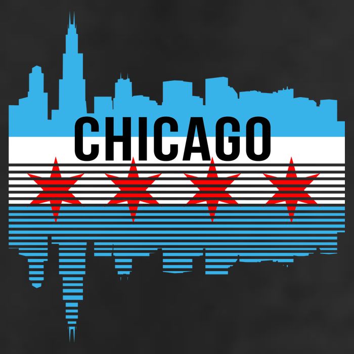 Chicago Skyline 7 Panel Mesh Trucker Snapback Hat