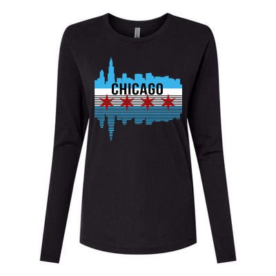 Chicago Skyline Womens Cotton Relaxed Long Sleeve T-Shirt