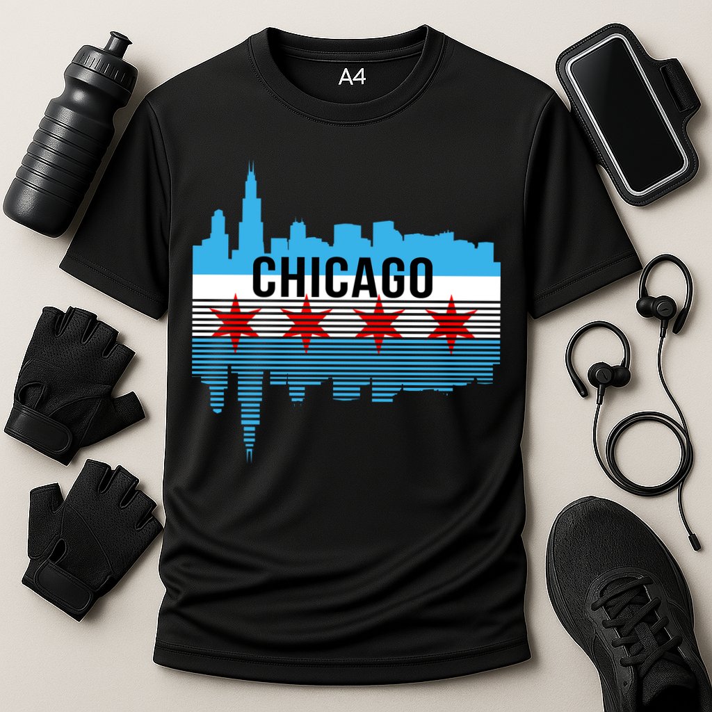 Chicago Skyline Cooling Performance Crew T-Shirt