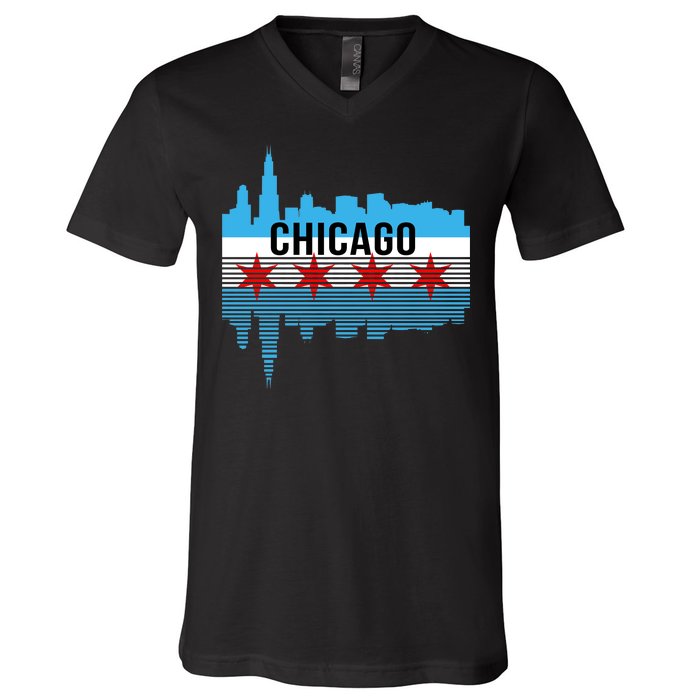 Chicago Skyline V-Neck T-Shirt