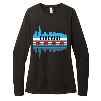 Chicago Skyline Womens CVC Long Sleeve Shirt