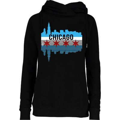 Chicago Skyline Womens Funnel Neck Pullover Hood