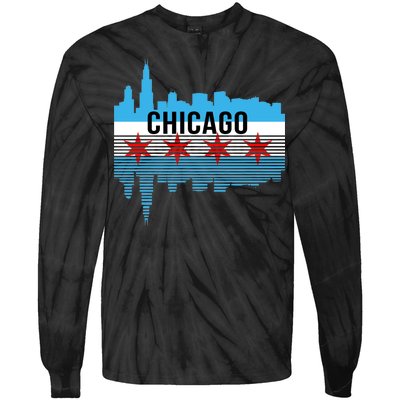 Chicago Skyline Tie-Dye Long Sleeve Shirt