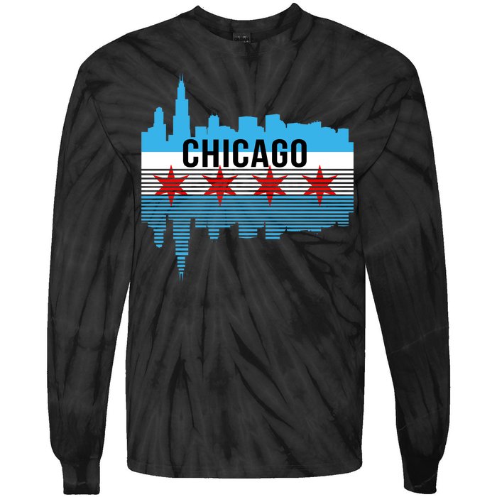 Chicago Skyline Tie-Dye Long Sleeve Shirt