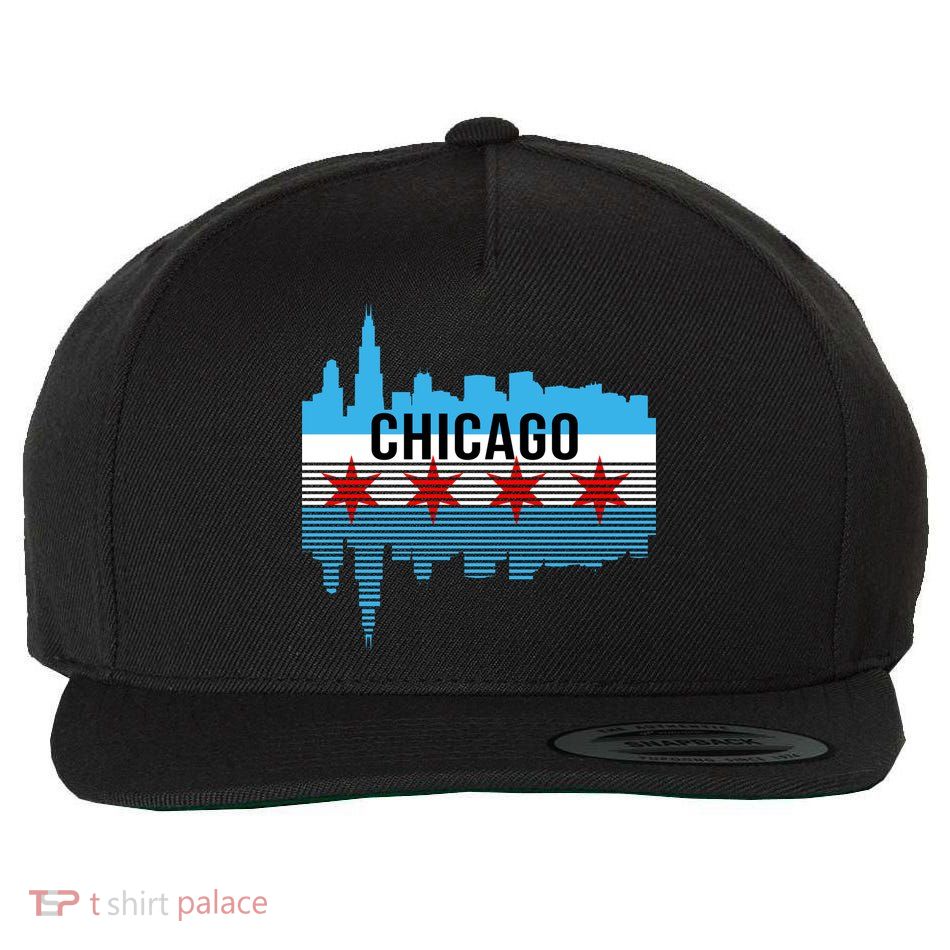 Chicago Skyline Wool Snapback Cap