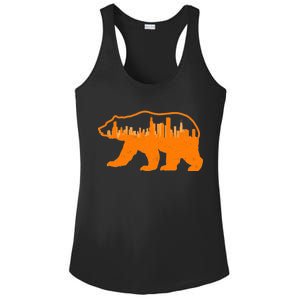 Chicago Skyline City Bear Ladies PosiCharge Competitor Racerback Tank