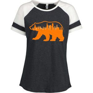 Chicago Skyline City Bear Enza Ladies Jersey Colorblock Tee