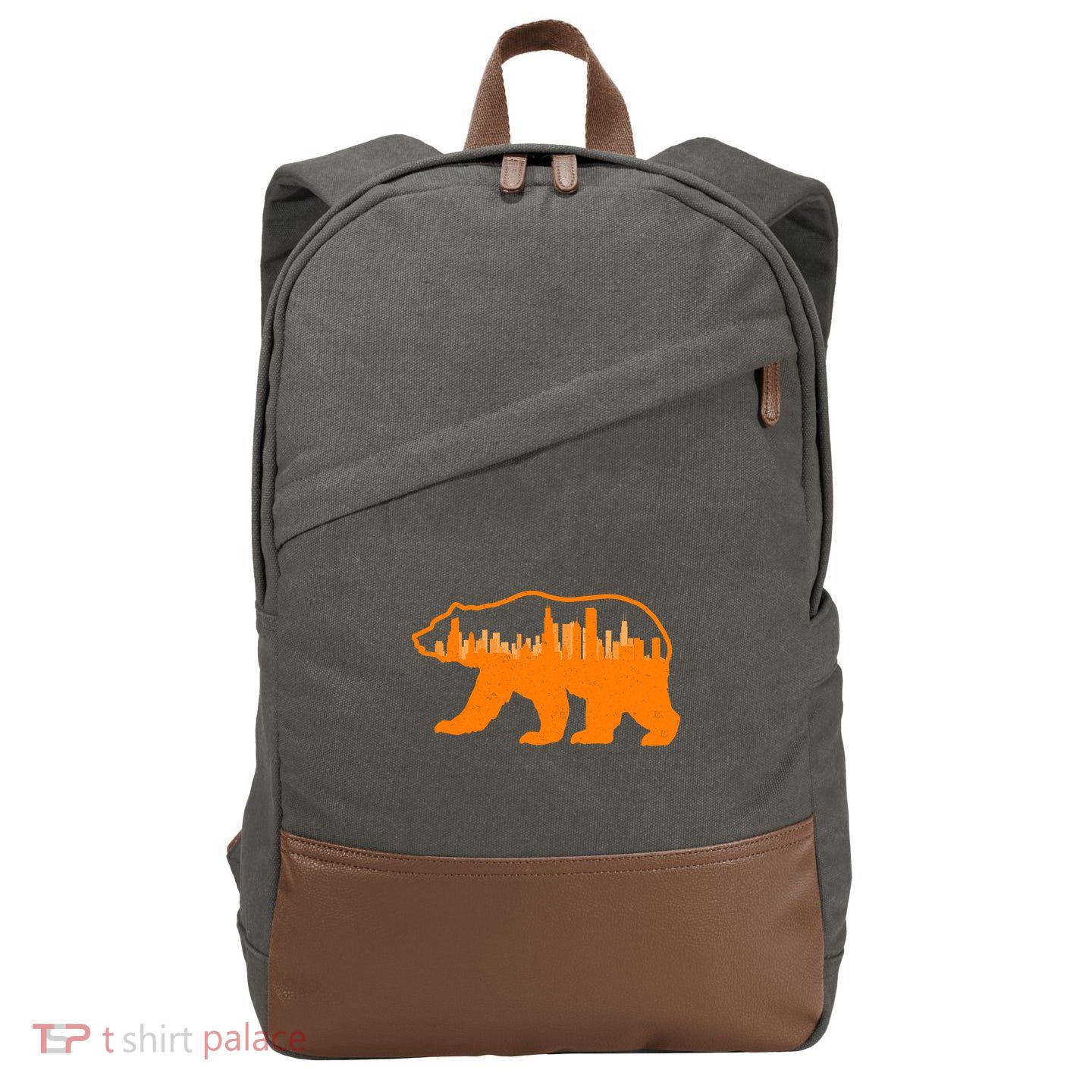 Chicago Skyline City Bear Cotton Canvas Backpack