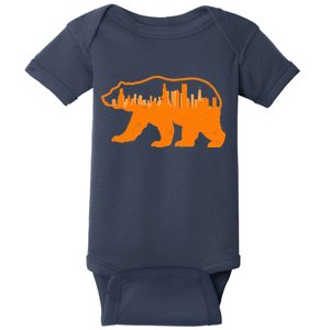 Chicago Skyline City Bear Baby Bodysuit