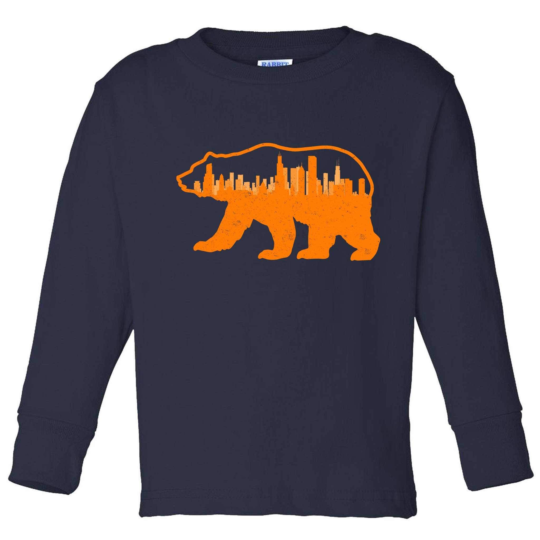 Chicago Skyline City Bear Toddler Long Sleeve Shirt