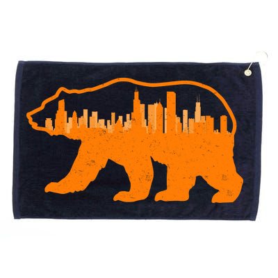 Chicago Skyline City Bear Grommeted Golf Towel