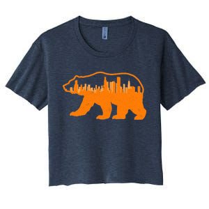 Chicago Skyline City Bear Women's Crop Top Tee