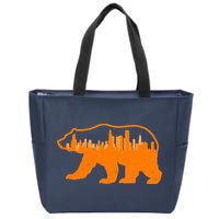 Chicago Skyline City Bear Zip Tote Bag